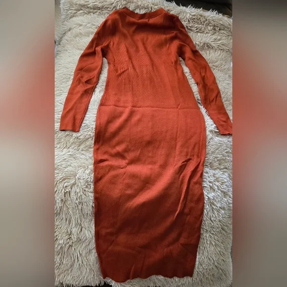 MIROL Women's V-Neck Bodycon Sweater Dress #1094 - Picture 3 of 12